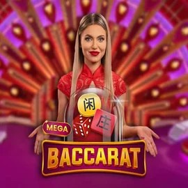 Mega Baccarat by Pragmatic Play, showcased at casinoscored.org – game logo